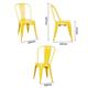Bolero Bistro Steel Side Chairs Yellow (4 pack)