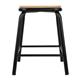 Bolero Cantina Low Stools with Wooden Seat Pad Black (4 pack)