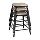 Bolero Cantina Low Stools with Wooden Seat Pad Black (4 pack)