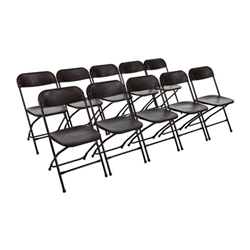 Bolero Polypropylene Folding Chairs Black (10 Pack)