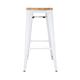 Bolero Bistro High Stools with Wooden Seatpad White (4 pack)