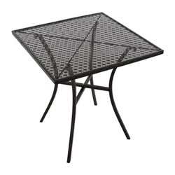 Bolero Black Steel Patterned Square Bistro Table 700mm