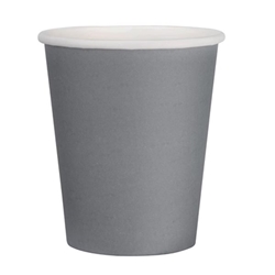 Fiesta Recyclable Coffee Cups Single Wall Charcoal 225ml / 8oz (1000 Pack)