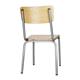 Bolero Cantina Side Chairs with Wooden Seat & Backrest Galvanised (4 Pack)