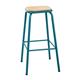 Bolero Cantina High Stools with Wooden Seat Pad Teal (4 pack)