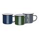Olympia Enamel Mugs Green 350ml (Pack of 6)