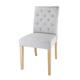 Bolero Chiswick Button Dining Chairs French Grey (2 pack)