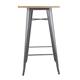 Bolero Bistro Bar Table with Wooden Top Gun Metal