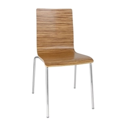 Bolero Square Back Side Chair Zebrano (4 pack)