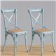 Bolero Blue Bentwood Chairs with Metal Cross Backrest (2 Pack)