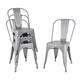Bolero Bistro Steel Side Chairs Grey (4 pack)