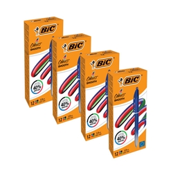 Bic 4 Colours Pro Ballpoint Pen Blue Barrel Medium (Pack of 12) 524091