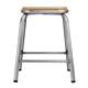 Bolero Galvanised Steel Low Stools with Wooden Seatpad (4 pack)