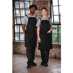 Southside Linen Blend Bib Apron Black