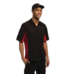 Chef Works Unisex Contrast Shirt Black & Red L
