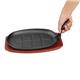 Olympia Cast Iron Oval Sizzler with Wooden Stand 28cm