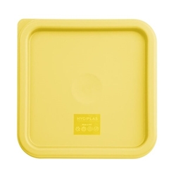 Hygiplas Square Food Storage Container Lid Yellow Medium