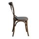 Bolero Wooden Dining Chair with Metal Cross Backrest Walnut Finish (2 pack)