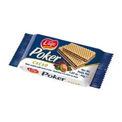Gastone Lago Poker Cocoa Creme Wafers 45g (20 Pack)