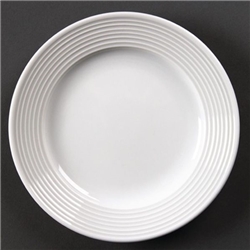 Olympia Linear Wide Rimmed Plates White 165mm (12 pack)