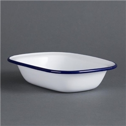 Olympia Enamel Pie Dishes Rectangular 180 x 135mm (6 Pack)