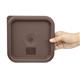 Hygiplas Square Food Storage Container Lid Brown Small