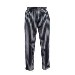 Chef Works Designer Baggy Pant Black & White Striped XS