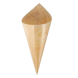 Fiesta Compostable Wooden Canape Cones 75mm (100 pack)