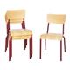 Bolero Cantina Side Chairs with Wooden Seat & Backrest Wine Red (4 Pack)