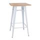 Bolero Bistro Bar Table with Wooden Top White (Single)