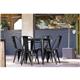 Bolero Bistro Steel Square Table Black 668mm (Single)