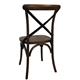 Bolero Wooden Dining Chair with Metal Cross Backrest Walnut Finish (2 pack)
