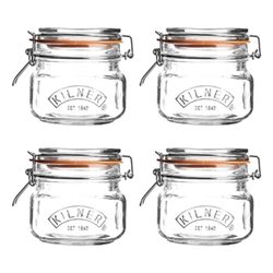 Kilner Square Clip Top Jar 0.5Ltr (4 Pack)    