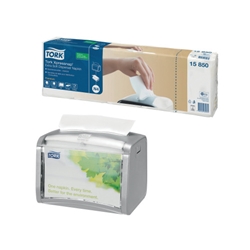 Tork Xpressnap 2-Ply Napkins 2 Fold White (Pack of 1000) 15850 - FREE Tabletop Dispenser