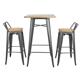 Bolero Bistro Bar Table with Wooden Top Gun Metal
