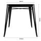 Bolero Bistro Steel Square Table Black 668mm (Single)