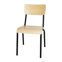 Bolero Cantina Side Chairs with Wooden Seat & Backrest Black (4 Pack)