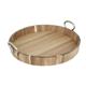 Olympia Round Tray Acacia Wood with Metal Handles 440x405x100mm