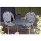 Bolero Parisian Style Rattan Side Chair Black (2 pack)