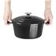 Vogue Black Round Casserole Dish 4Ltr