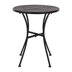 Bolero Black Steel Patterned Round Bistro Table Black 600mm