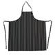 Chef Works Premium Woven Bib Apron Black and White Stripe