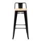 Bolero Bistro Backrest High Stools with Wooden Seat Pad Black (4 pack)