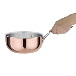 Vogue Copper Tri-Wall Flared Sauté Pan 20cm