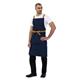 Southside X-Cross Back Apron Denim Blue Tan Ties