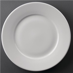 Olympia Athena Wide Rimmed Plates White 254mm/10" (12 Pack)