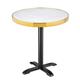 Bolero Round Marble Tabletop with Brass Effect Rim White 600mm