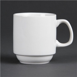 Olympia Whiteware Stacking Mugs 284ml 10oz (12 Pack)