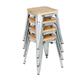 Bolero Bistro Low Stools with Wooden Seat Pad Galvanised Steel (4 pack)
