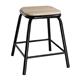 Bolero Cantina Low Stools with Wooden Seat Pad Black (4 pack)